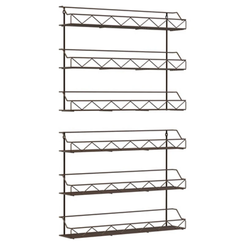 

2 Pack Spice Rack Organizer, 3 Tier Counter-Top Stand or Wall Mounted Storage Rack Hanging Shelf for Kitchen