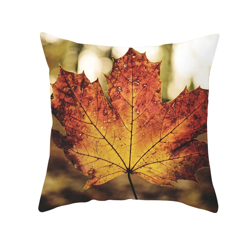 

Fuwatacchi Maple Leaf Cushion Cover Autumn Plant Fallen Leaves Pillows Cover for Home Decorative Polyester Throw Pillowcases New