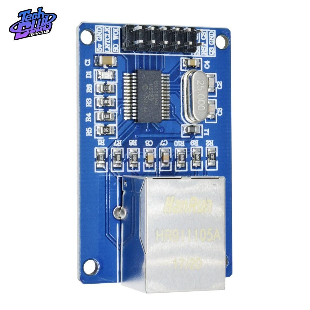 

Сетевой модуль NC28J60 Ethernet LAN, порт SPI для Arduino 51LPC AVR ARM PIC