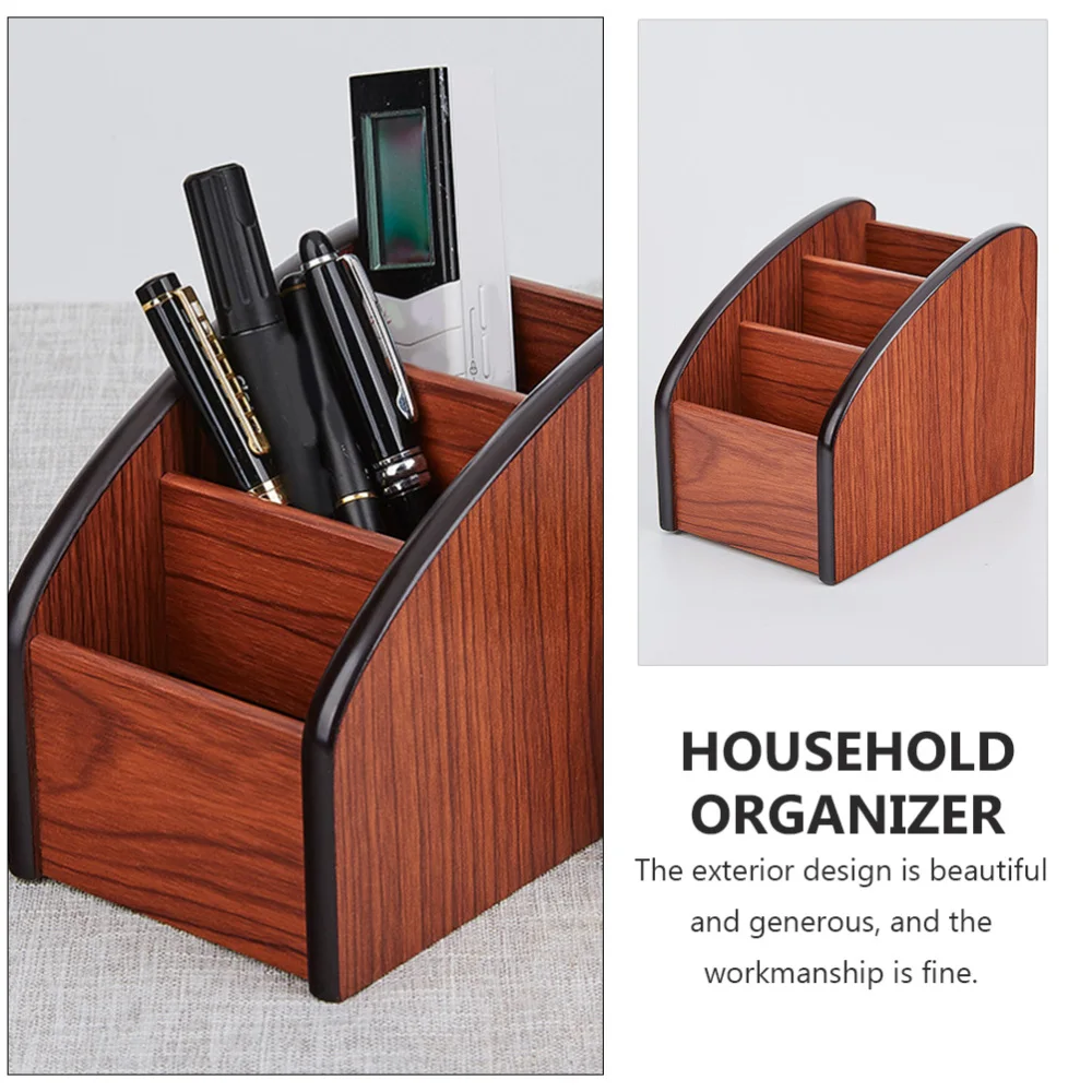 

1pc Multi-purpose Desktop Storage Box Desktop Organizer Wooden Sundries Holder