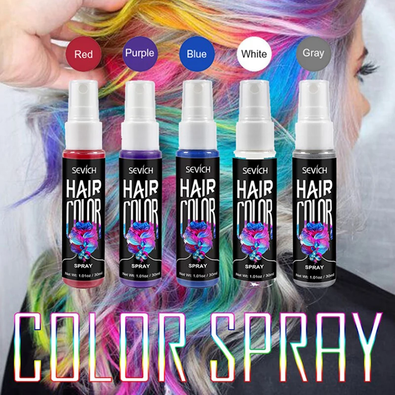 

Hair Color Spray 5 Colors Temporary Hair Color Dye Washable Unisex Instant Hair Styling Coloring Products
