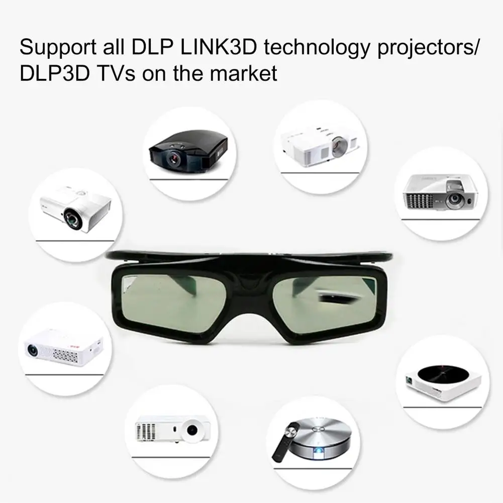 3D очки практичные активные затворы многоразовые черные для фильмов аксессуар DLP