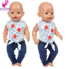 43 см жилет для новорожденных кукол звезда рубашка джинсы штаны 18 дюймов Одежда для кукол девочек Рубашка Брюки