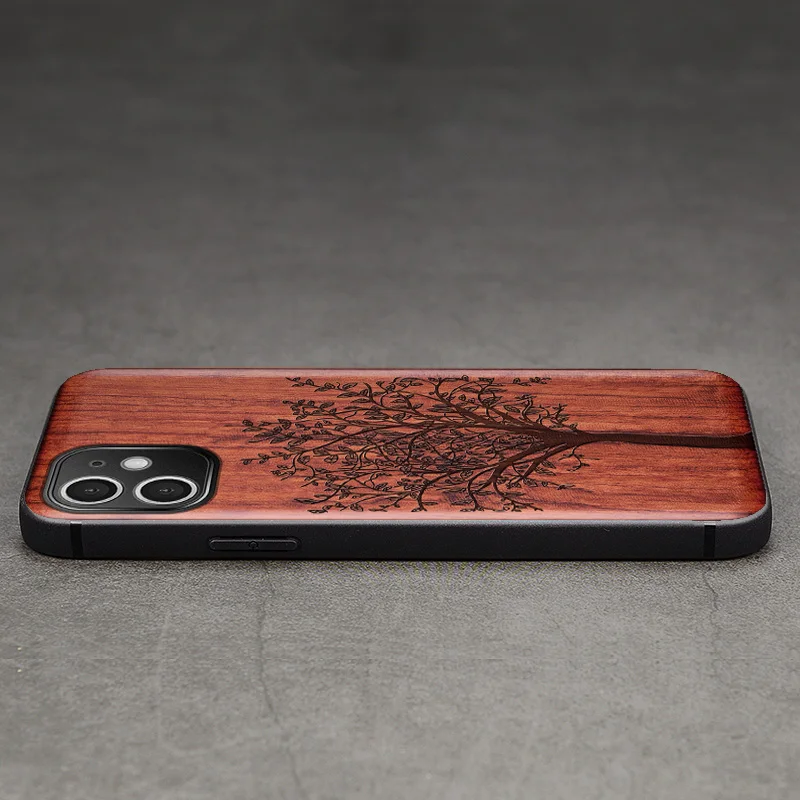 

Wood Cases For 12 Mini Pro Max Mobile Phones Carving Cover Accessories Luxury Shell Camera Protection Wooden Hull