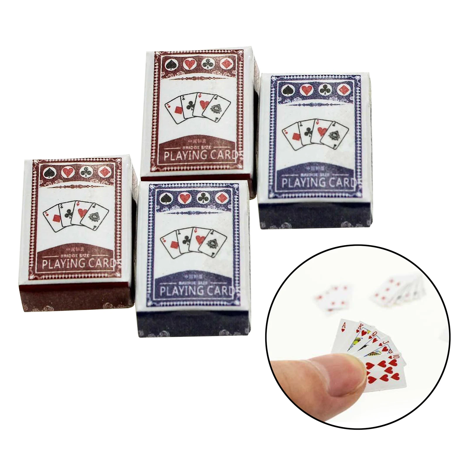 

Игральных карт-2 палуба Pack - 1/12 1/6 кукольный домик миниатюра набор карт-новинка, подарок, подарок для вечерние свадебные сувениры