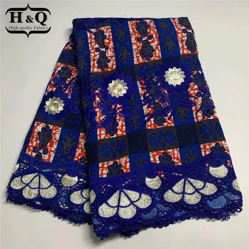 Высококачественная африканская восковая кружевная ткань H &amp Q 6 ярдов/шт. с
