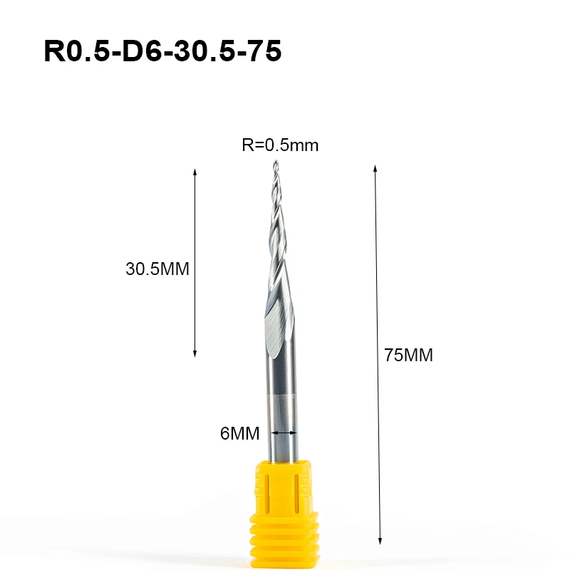 Концевые фрезы цельные твердосплавные сферические для работ по дереву и металлу