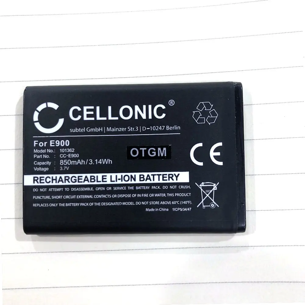 

3.14WH 3,7 V 850mah батарея для сотового телефона CELLONIC E900 101362 CC-E900