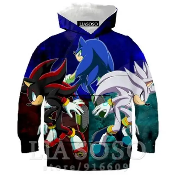 picture color Sonic 3D Модный пуловер худи Повседневная Толстовка с длинными рукавами 3D Одежда для мальчиков и девочек тонкий стиль детский свитер с героями мультфильмов - Цвет: picture color