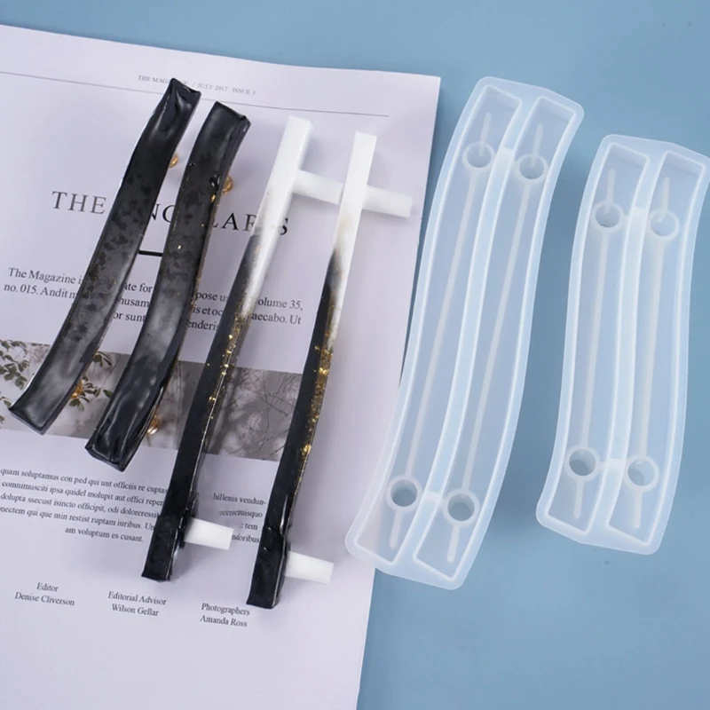 

DIY Crystal Epoxy Resin Mold Fruit Plate Bending Handle Casting Silicone Mould 85LB