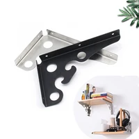 2pcs stainless steel triangle folding angle bracket heavy support adjustable wall mounted set top box faceplate book iron shelf