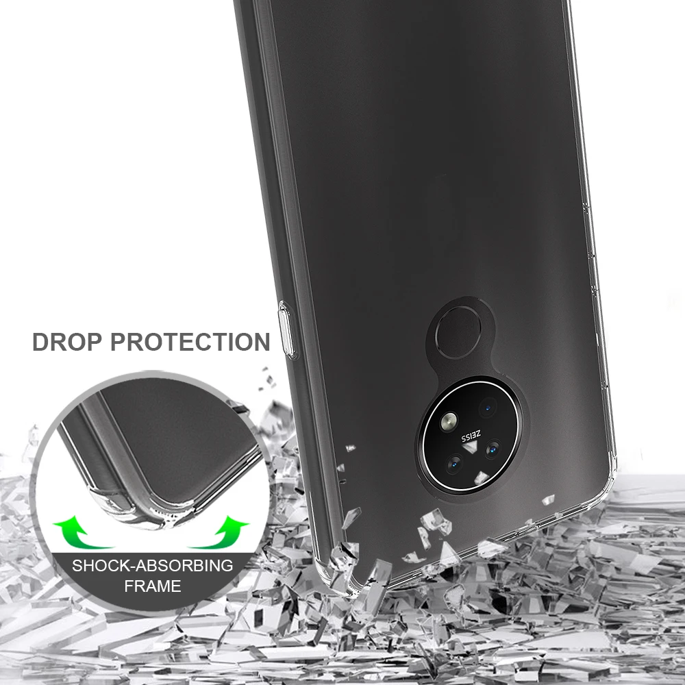 For Nokia7.2 Nokia 6.2 Acrylic + TPU Shockproof Transparent Armor Protective Back Cover Case |