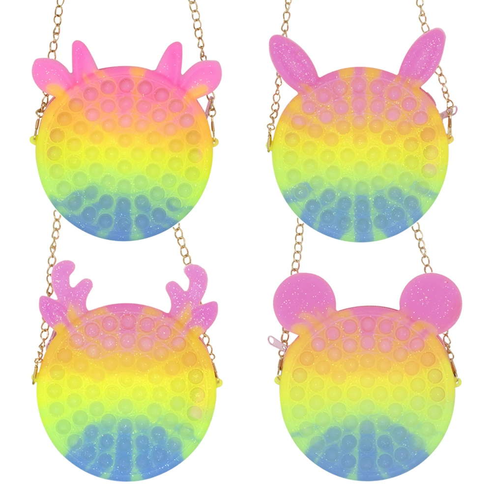 

Новинка, сумочка для монет, игрушки-антистресс, силиконовый пузырьковый мешок, снятие стресса, радуга, симпатичный диммер, антистресс, игруш...