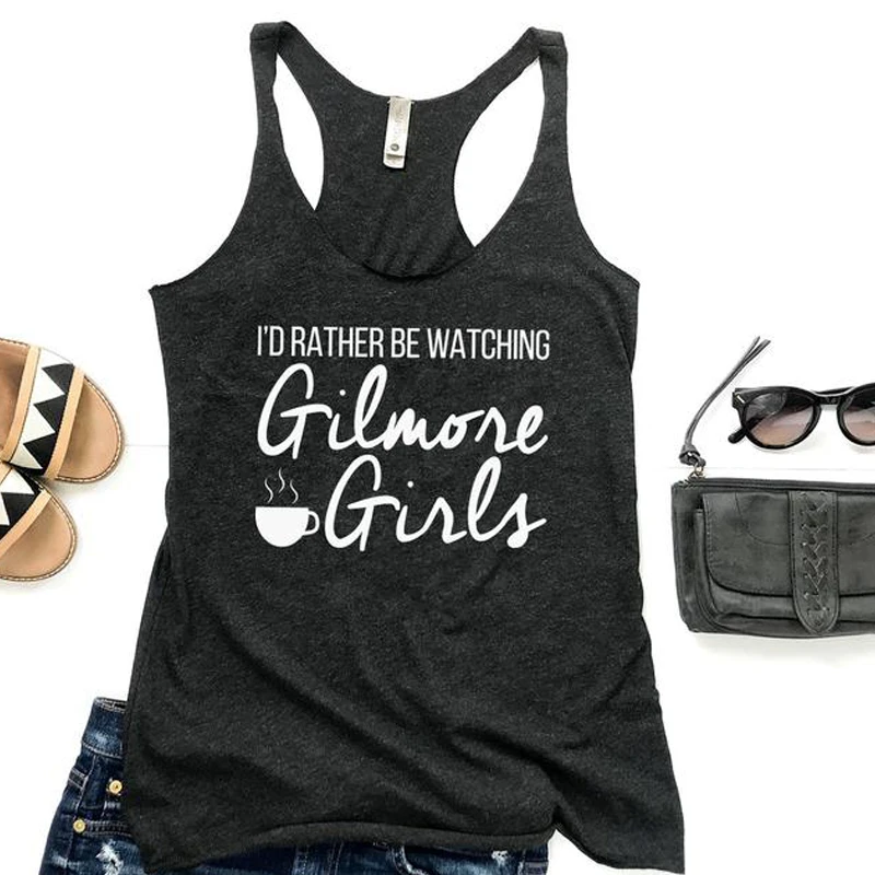 

Женская майка с буквенным принтом для девочек Gilmore, майки без рукавов, сексуальный жилет с графическим принтом для ТВ-шоу и вечевечерние, хло...