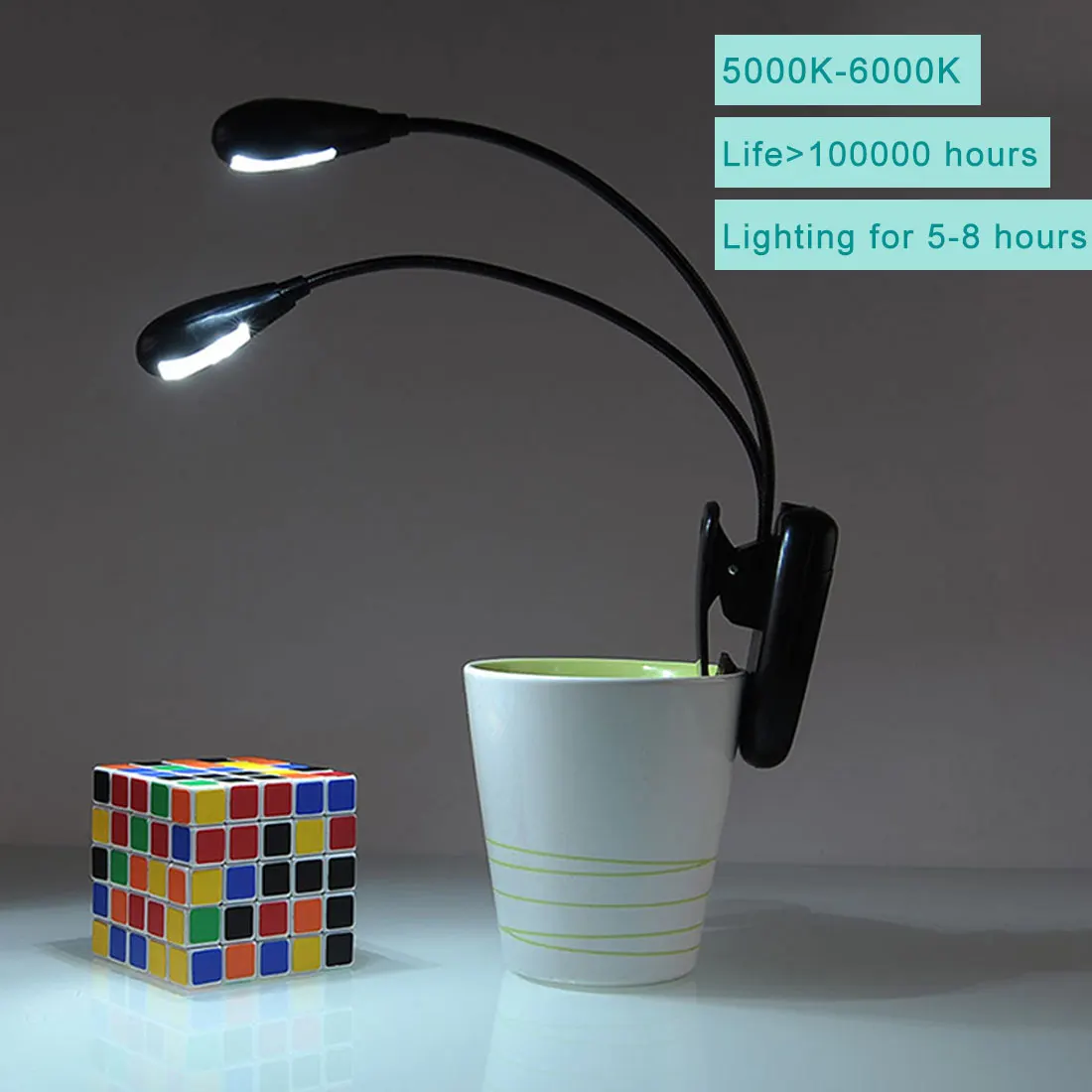 

Adjustable Goosenecks Clip on LED Lamp for Music Stand and Book Reading Night Light Clip Lamp Book Light Rechargeable With Clip