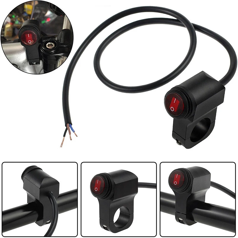 12V 10A Motorcycle Off Switch Aluminum-alloy Black Universal Car Accessories Waterproof Handlebar Headlight Fog Spot light On | Автомобили