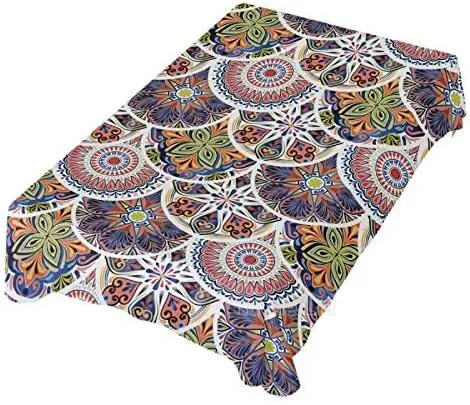 

Bohemian Mandala Stylish Mermaid Tablecloth Wrinkle-resistant Table Kitchen Party Decor