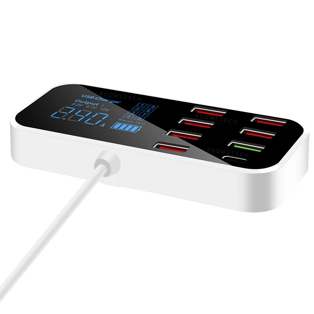 Автомобильное зарядное устройство Quick Charge 3 0 40 Вт 8 портов USB быстрое QC