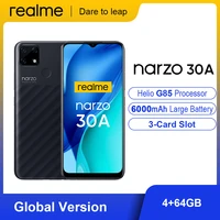 realme narzo 30a smartphones 4gb 64gb cellphones 6 5inch fullscreen 13mp super nightscape 6000mah android mobile phone