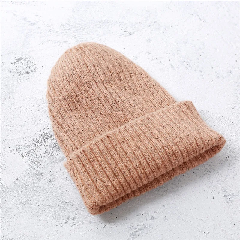 Осень-зима кроличьим мехом Зимние головные уборы Skullies шапки модные теплые шапки бини шапки Шапки Повседневное Для женщин Твердые взрослых кролик крышки головки - Цвет: 15