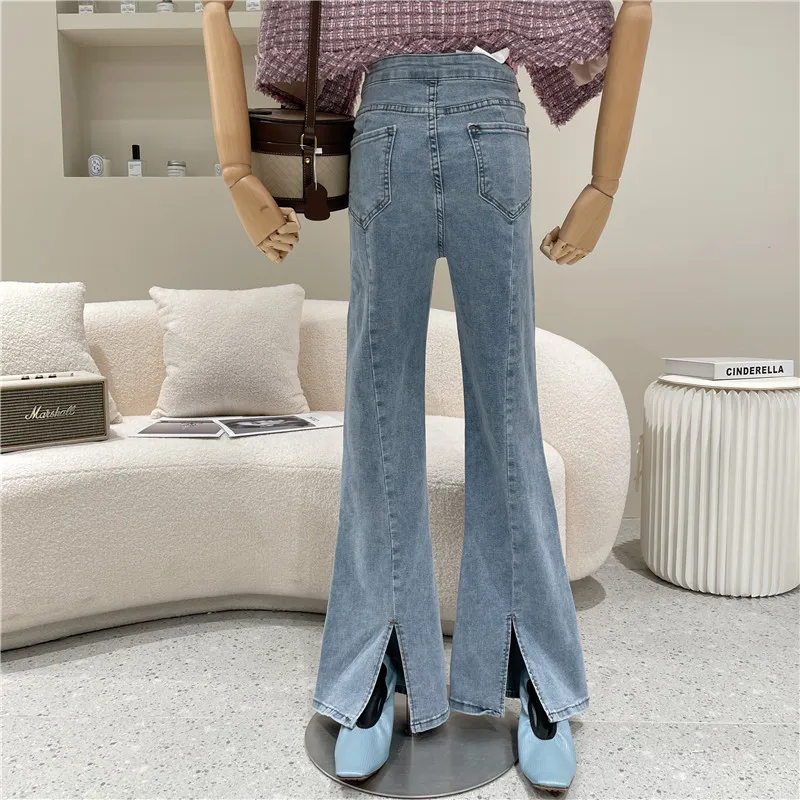 

Women's Spring Summer 2021 Fashion High waist and slim Wide Leg Jeans Tight slightly flared high flared trousers