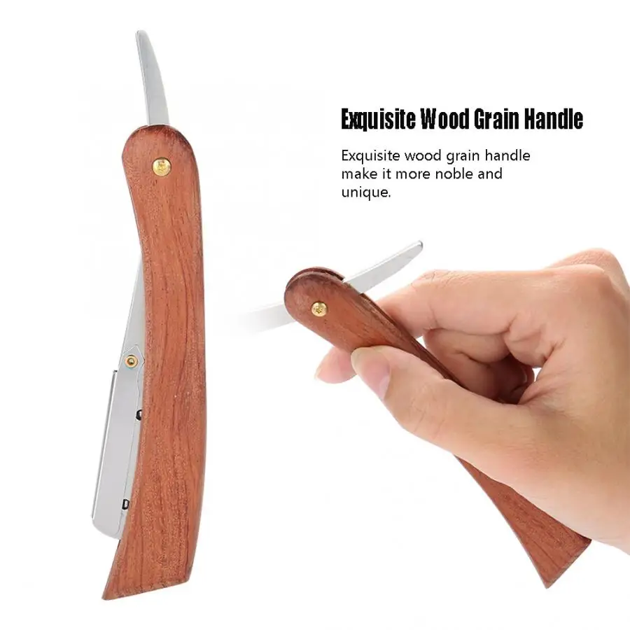 Бритва Классическая для парикмахера с прямым краем складной нож бритья Черной