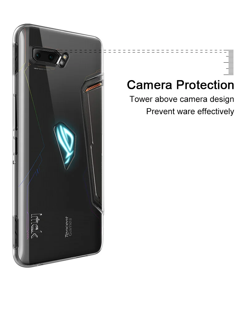 Чехол IMAK Crystal для ASUS ROG Phone II, чехол для Asus ROG Phone 2, задняя крышка, Противоударная броня для Asus Rog Phone2 ZS660KL, прозрачный чехол