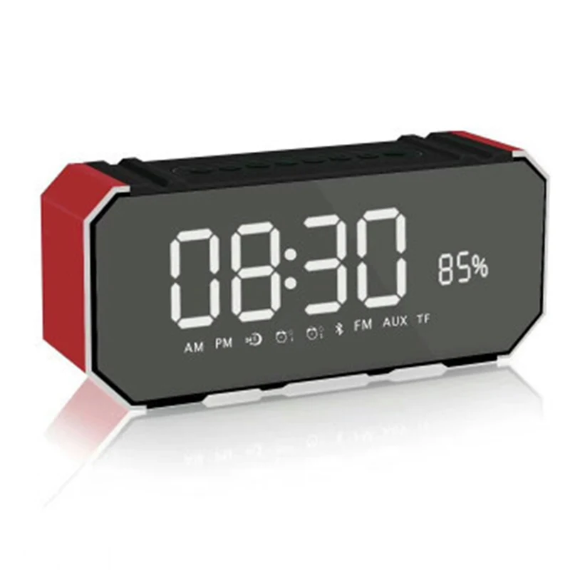 Сигнализация Colck 10 Вт Bluetooth беспроводной динамик FM радио ЖК-дисплей зеркало