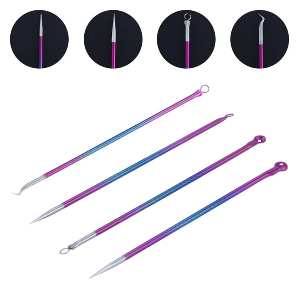 

4PCS Stainless Steel Blackhead Comedone Kit Acne Pimple Belmish Extractor Vacuum Blackhead Remover Dots Cleaner Tool