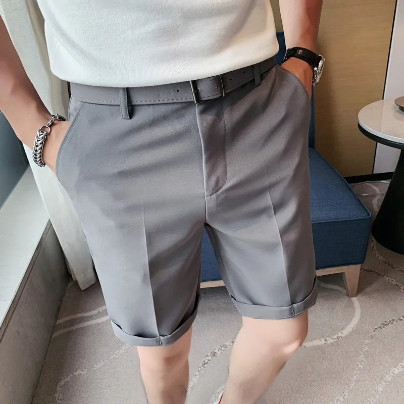 Шорты мужские в британском стиле деловая одежда приталенные повседневные