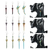 6cm game genshin impact weapon earrings hanging piercing cosplay wolf gravestone skyward spine blade for women gift accessories