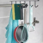 Для Хранения Вешалка-органайзер для Кухня Крюк Инструмент черно-белые каски 6 крючков подстаканник повесить Многофункциональный Кухня шкаф ванная комната полки из металла