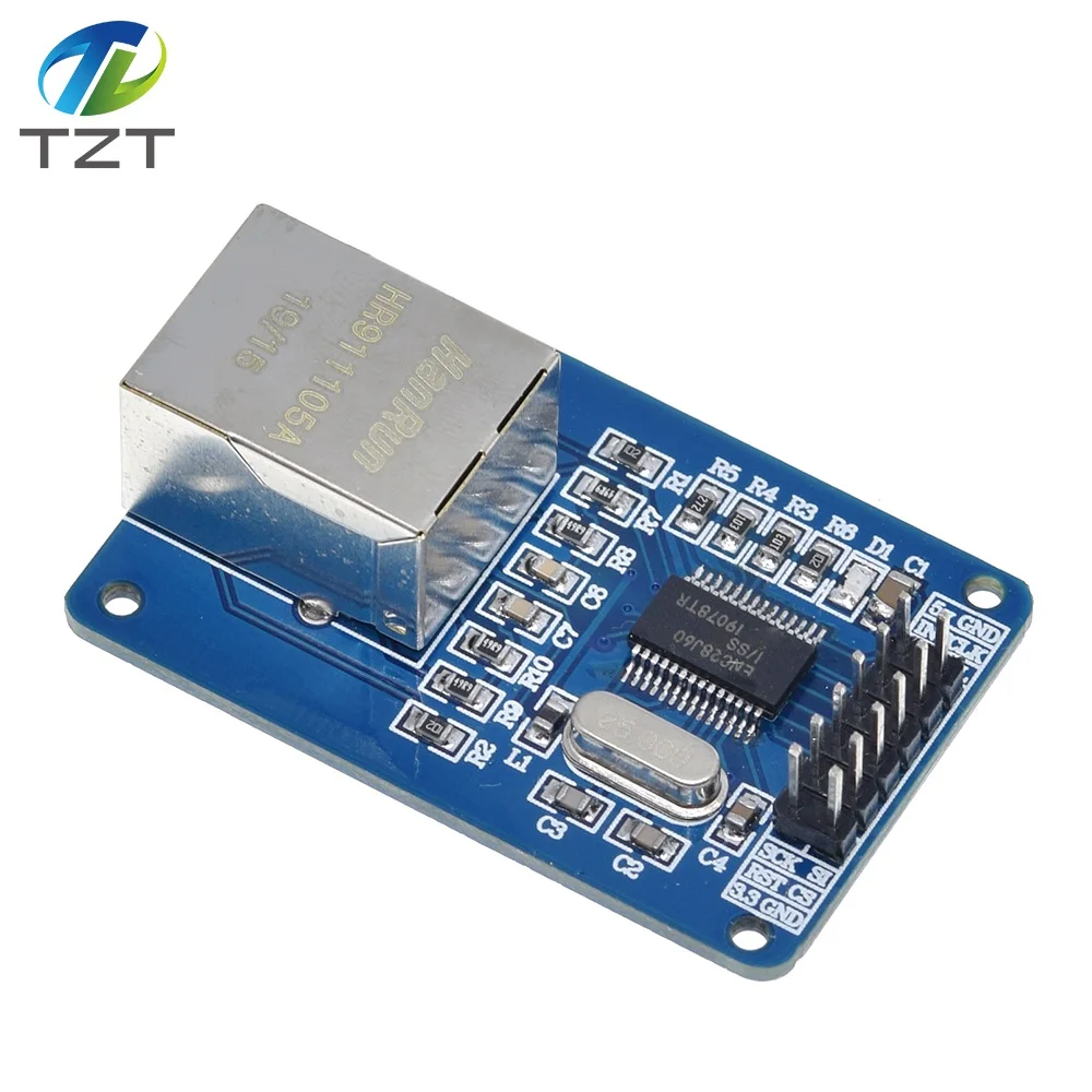 Сетевая плата ENC28J60 LAN Ethernet 1 шт. модуль для Arduino 25 МГц Crystal AVR 51 LPC STM32 3 В|module board|module