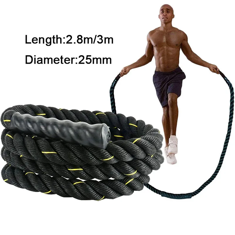 Fitness corda per saltare pesante Crossfit battaglia ponderata corda per saltare allenamento di potenza migliora la forza muscolo Fitness attrezzature da palestra per la casa