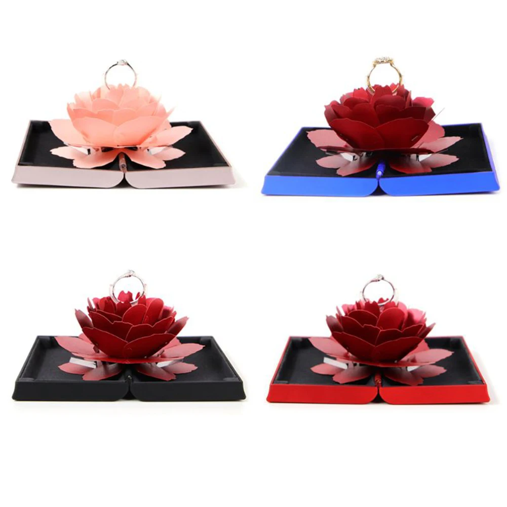 3D винтажные вращающиеся обручальные кольца коробка обручальное кольцо Роза