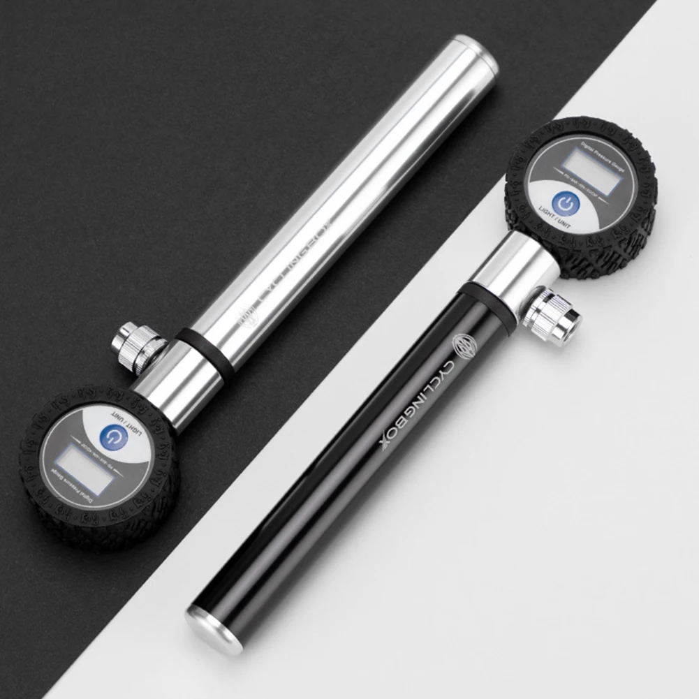 Велосипедный мини насос с манометром 4 шт. для клапана Schrader/Presta psi аксессуарами