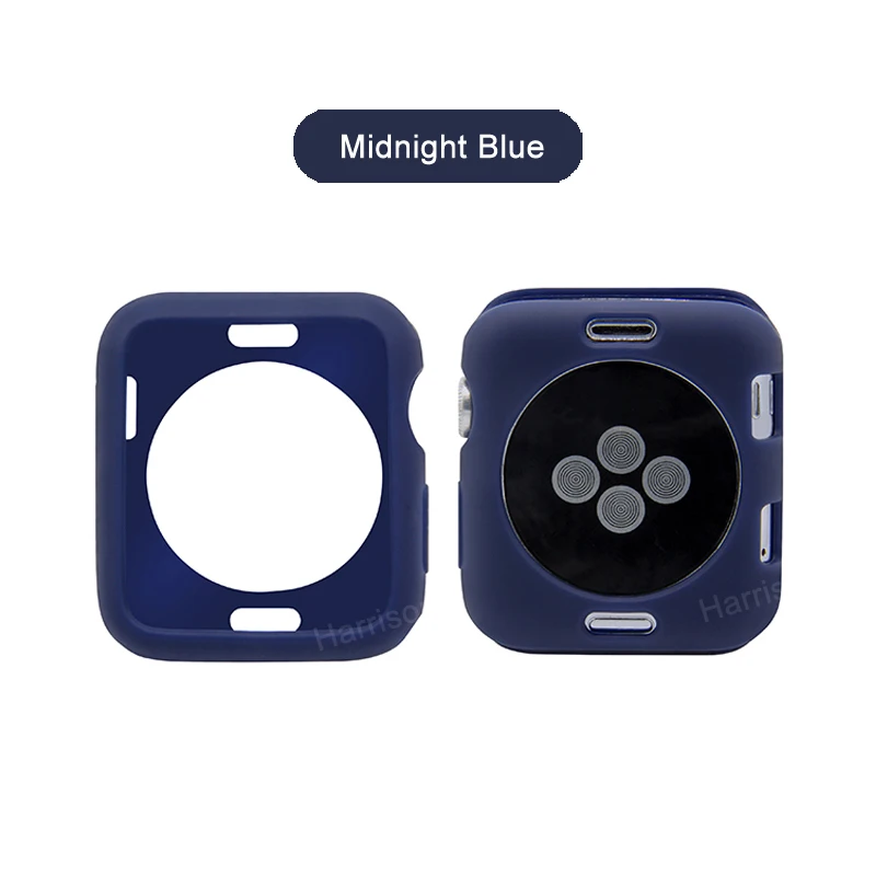 Мягкий силиконовый чехол для Apple Watch 3 2 1 42 мм 38 защитный iWatch 4 5 6 SE 44 40 бампер часов |