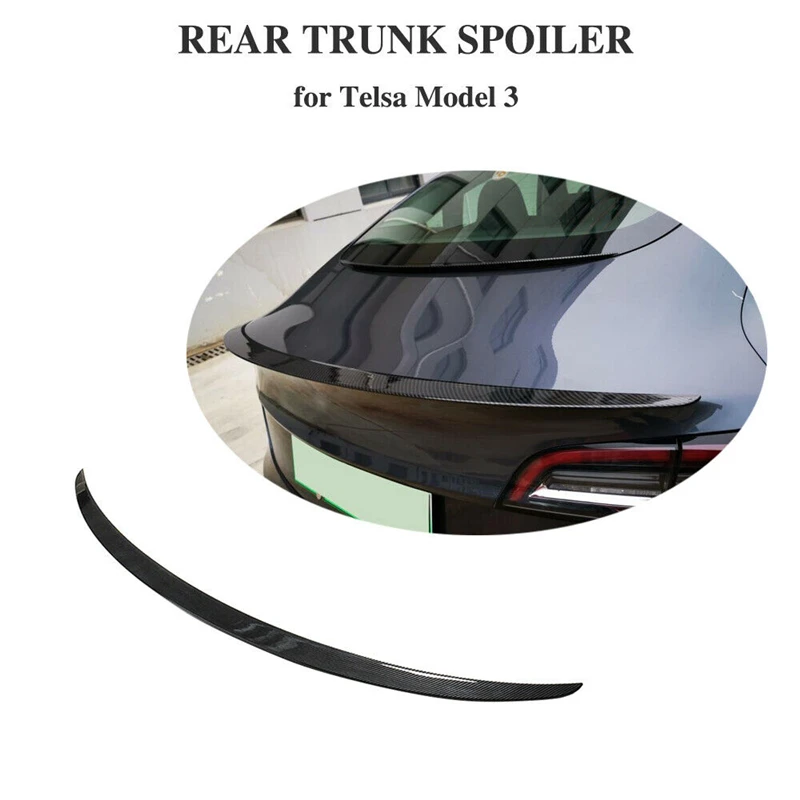 

Автомобильный задний спойлер для багажника комплект для тела крыло губа углерод/матовый черный для Telsa модель 3 2017 2018 2019 2020 2021