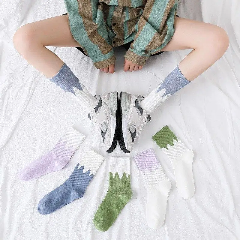 

Jeseca New Funny Designer Kawaii Women Long Socks Cotton Breathable Woman Harajuku Underwear Cute Student Girl Sport Long Socks