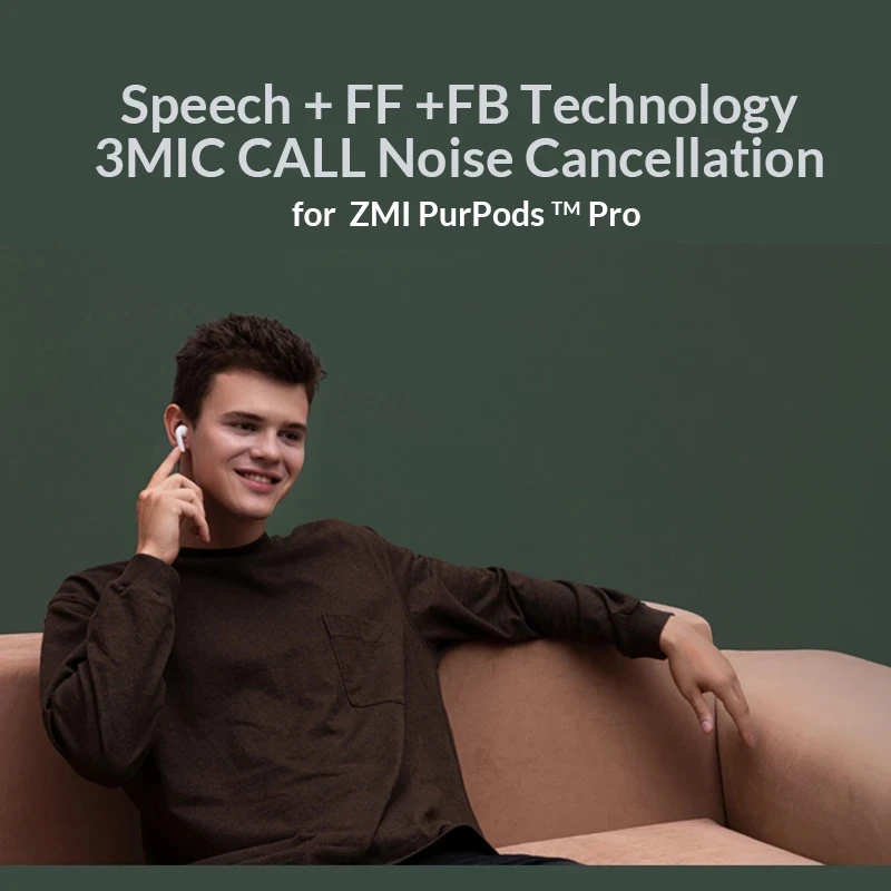 للبيع ZMI الإصدار العالمي بوربودز برو بلوتوث 5.2 سماعات لاسلكية حقيقية ANC سماعات مضادة للماء سريعة الشحن في الأذن سماعة