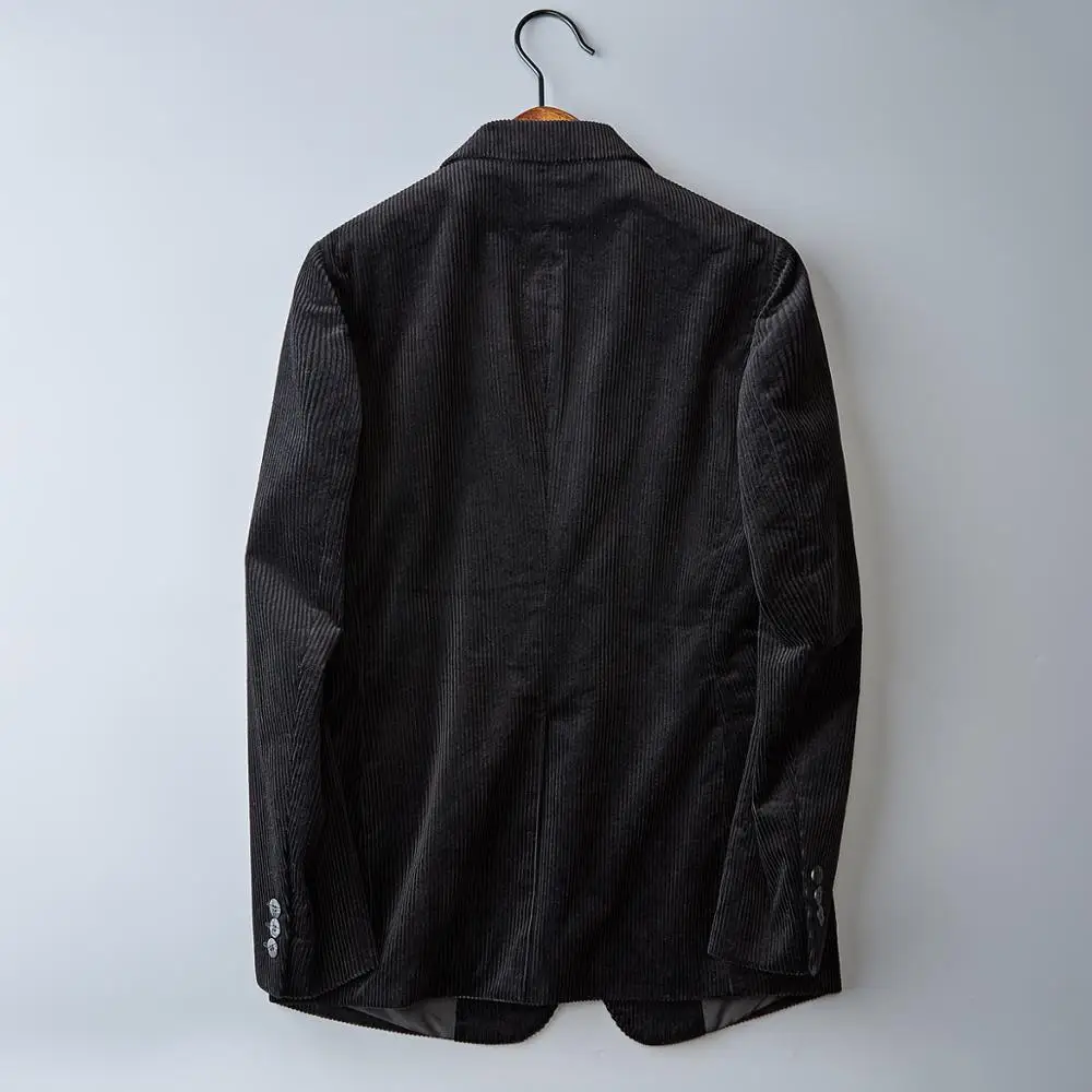 Мужской вельветовый Блейзер винтажная хлопковая куртка повседневный Топ