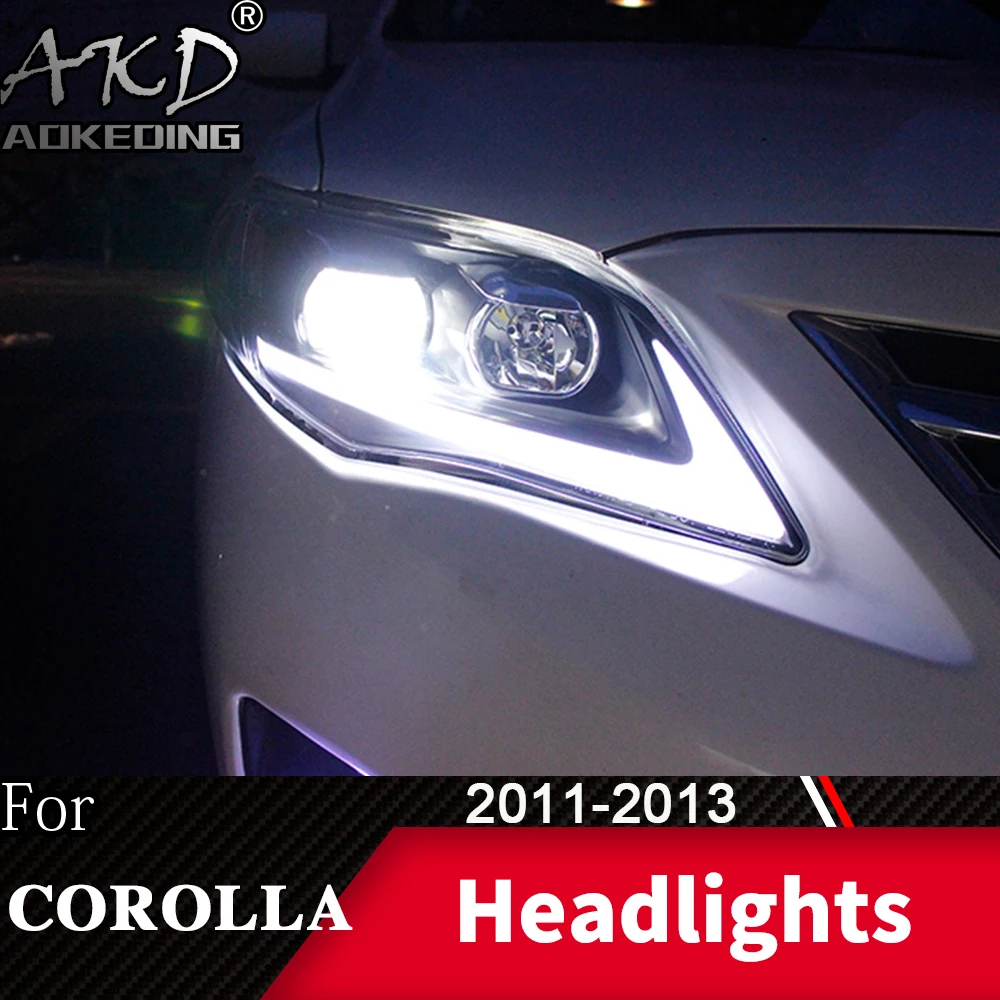 

Head Lamp For Car Toyota Corolla 2011-2013 Altis Headlights Fog Lights Day Running Light DRL H7 LED Bi Xenon Bulb Car Accessory