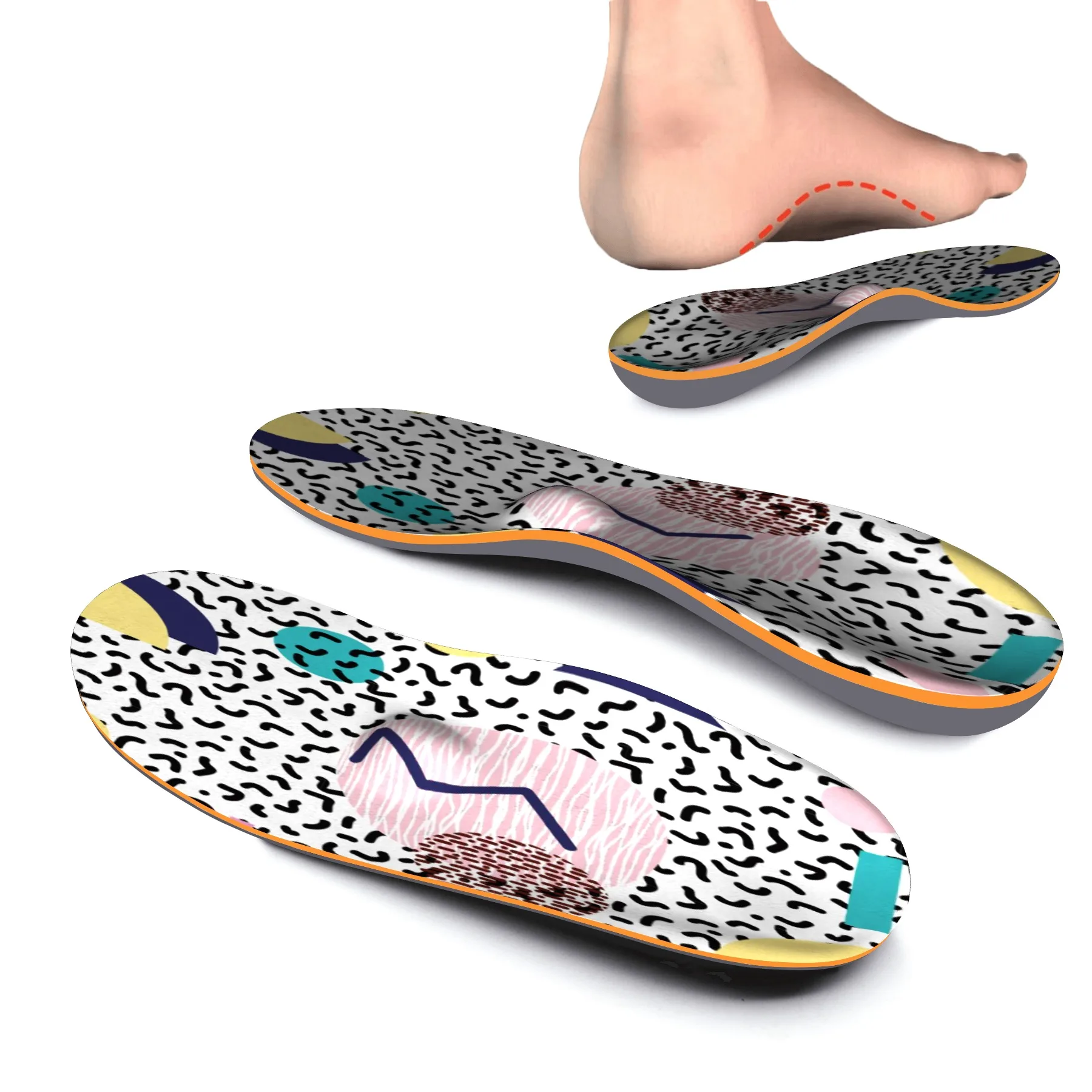 Flat Feet Orthopedics Insoles Plantar Fasciitis Sole Arch Metatarsal Support Orthotic Sneaker Flamingo Floral Dark Insert