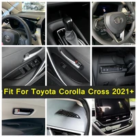 carbon fiber interior for toyota corolla cross 2021 2022 armrest glass switch steering wheel dashboard decoration cover trim