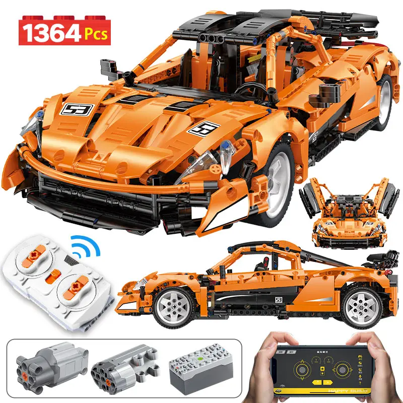 1364 шт. город приложение RC/non RC спортивный автомобиль кирпичи Creator технические