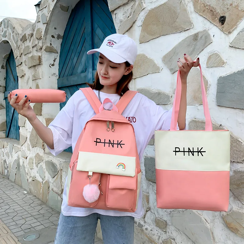 

3 set School Bags for Teenage Girls Kids Children Student Backpack Travel Teen Shoulder Bag Child Schoolbag New Women backpack