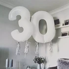 30 дюймовый белый шар из алюминиевой фольги с цифрами 15182530, украшение на день рождения, праздник для будущей мамы, украшение для дома на годовщину, новый год