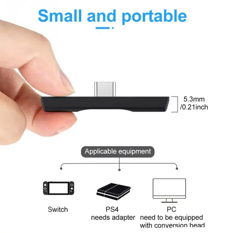 Bluetooth 5 0 адаптер аудио передатчика Plug And Play USB C для Switch Lite PS4 компактные динамики Hi Fi