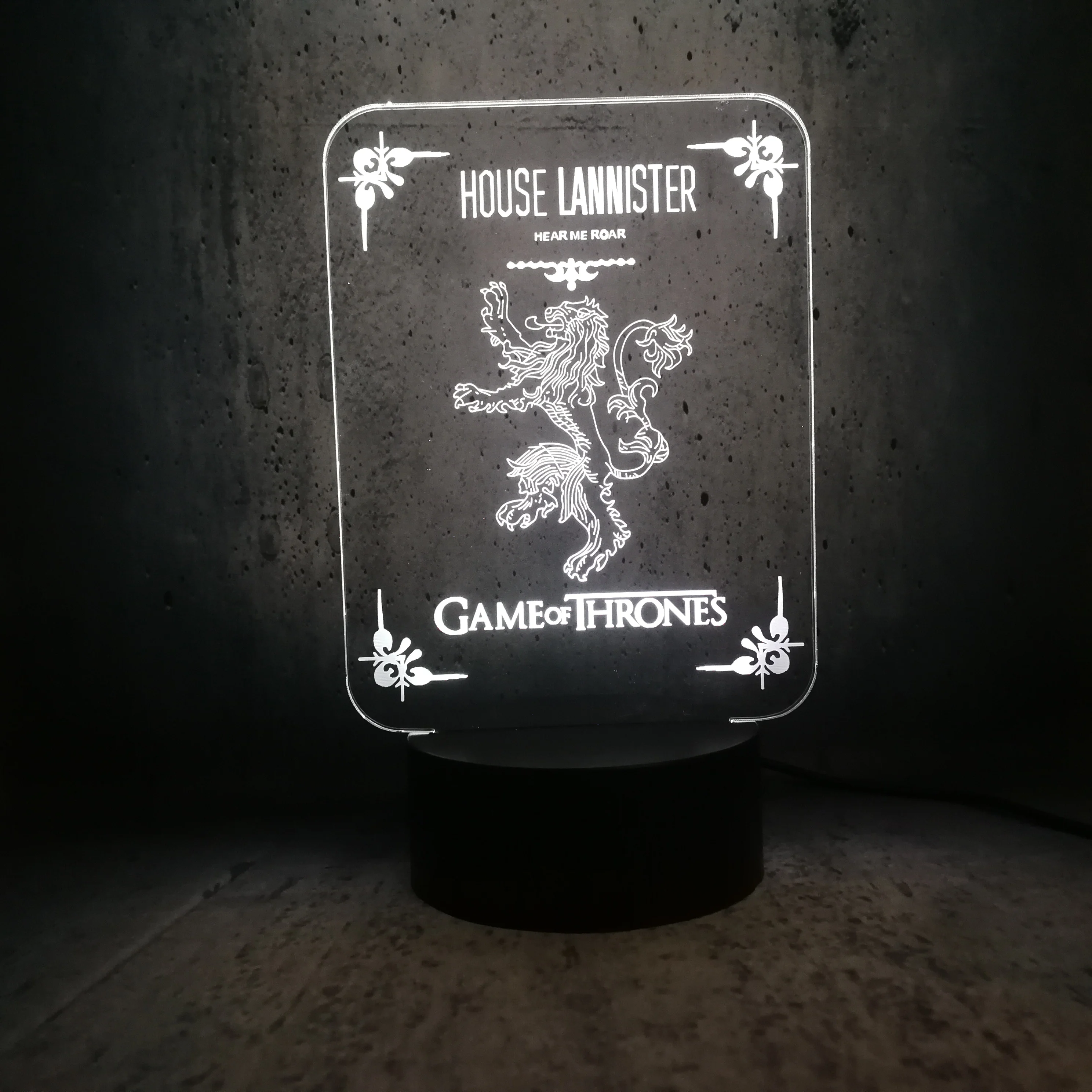 Дом Ланнистеров Луна лампа звук 3D светодиодный светильник Игра престолов ночник