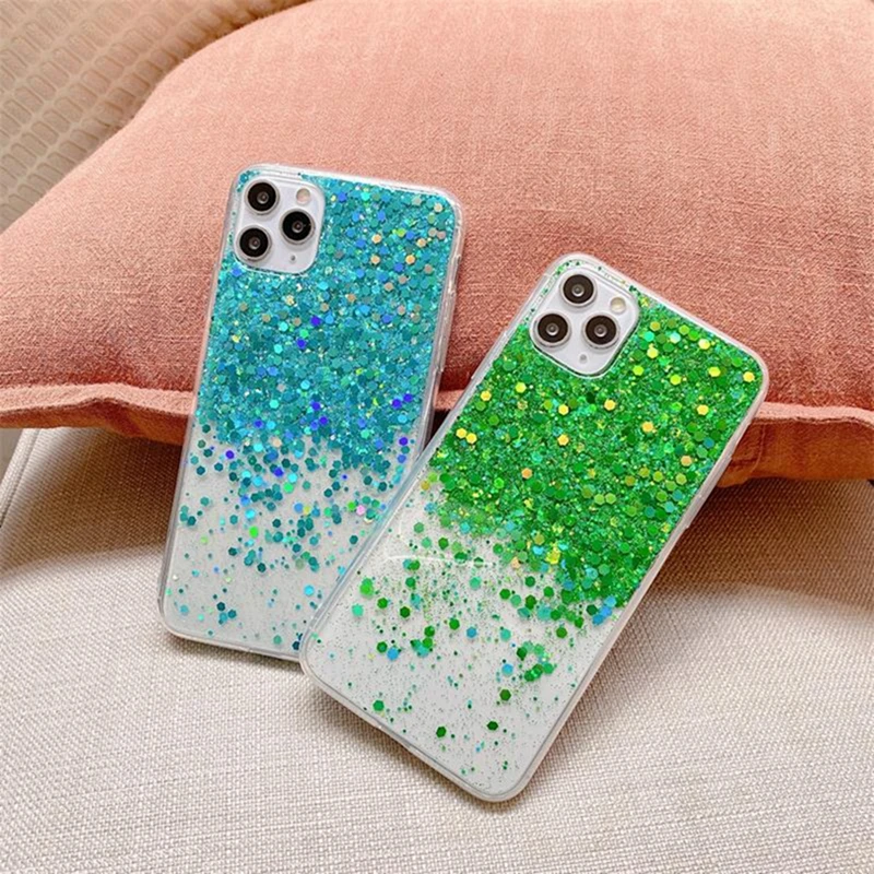 

Glitter Star Sequins Soft Clear Phone Case For iPhone 12 Pro Max 11 Promax XR Xsmax 7 8 Plus SE2020 Glitter Transparent Cover